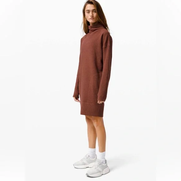 Lululemon Call for Cozy Dress Heathered Ancient Copper